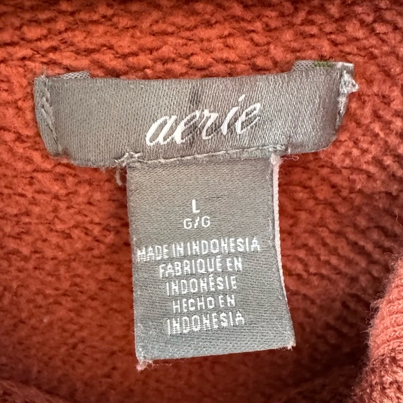 Aerie Hoodie, zipper details, sz Large, ribbon, 3/4 sleeve, relaxed, cropped - Picture 7 of 13
